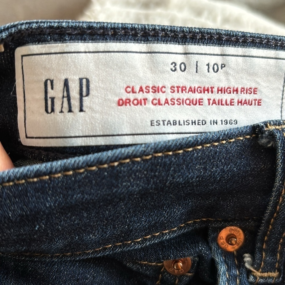 Gap dark wash 30 straight 10 petite - Picture 2 of 6